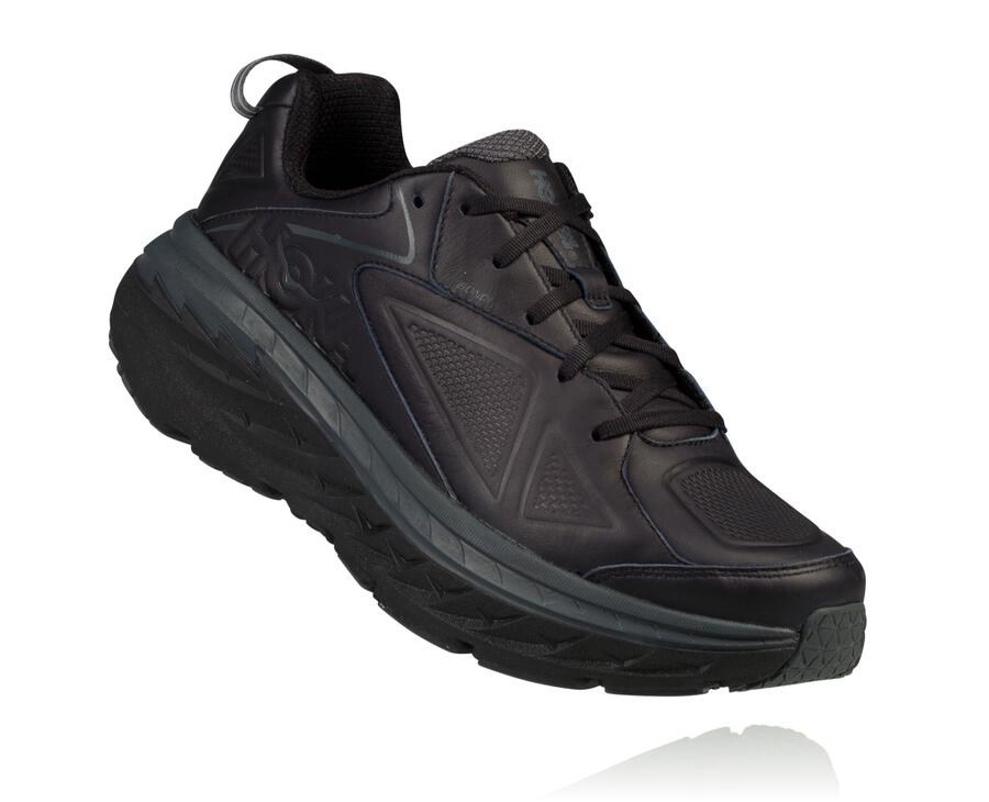 Hoka One One Tenisky Panske Čierne - Bondi Kožené - 73092-NHMJ